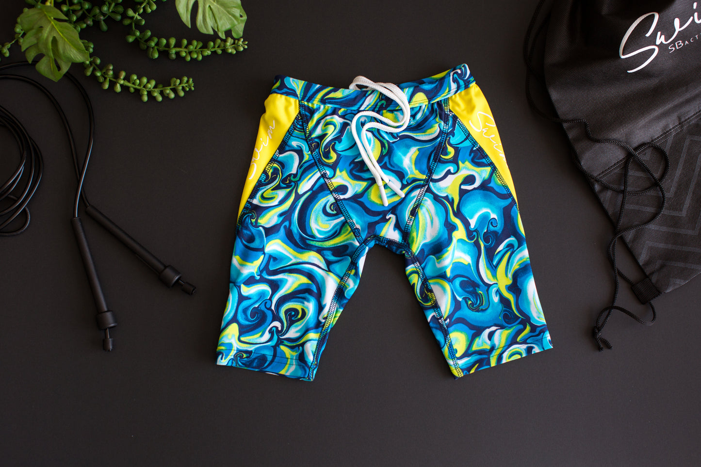 Swim Boy's Trunks - Yellow Swirl