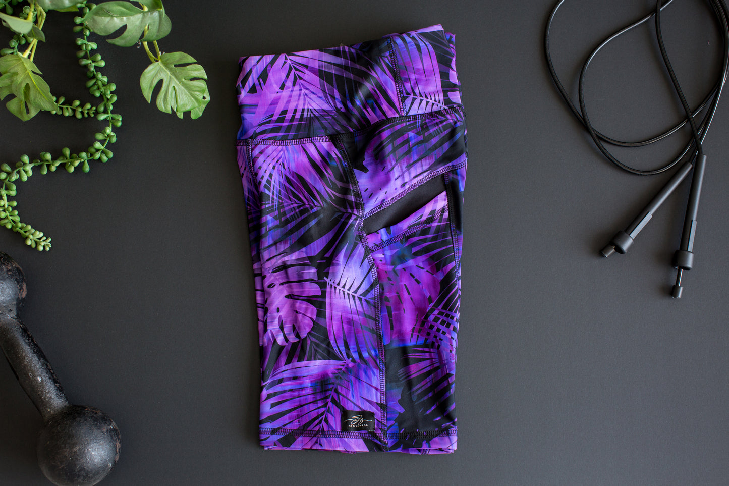 Short Purple Palm Tight