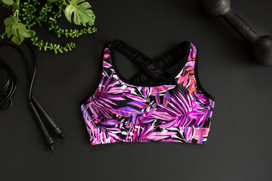 Sports Bra's - Pink Palm Print