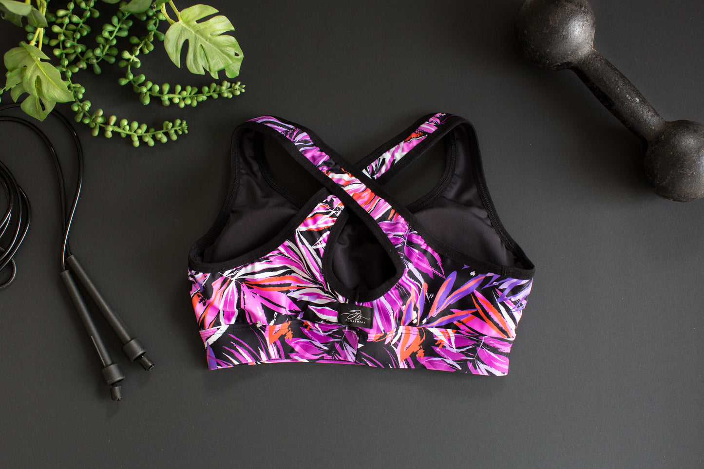 Sports Bra's - Pink Palm Print