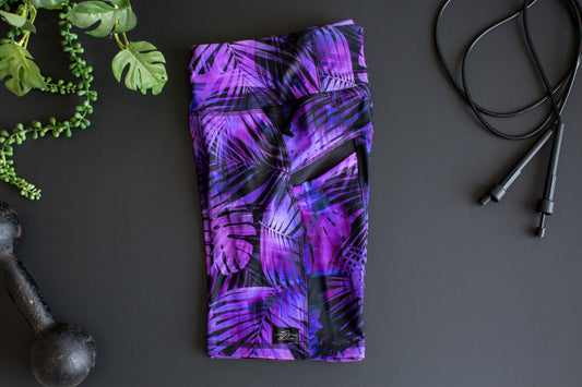 Short Purple Palm Tight