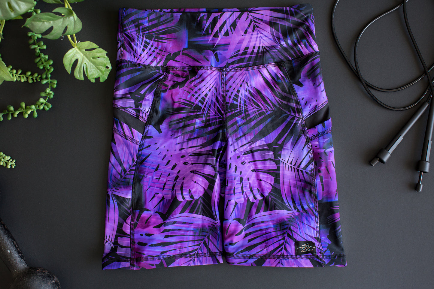 Short Purple Palm Tight